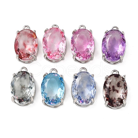 Brass Glass Charms KK-Z141-08P-1