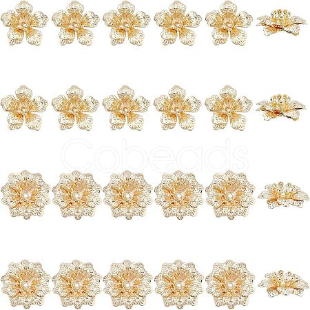 24Pcs 2 Style Brass Beads FIND-FH0004-18-1
