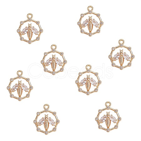Brass Micro Pave Cubic Zirconia Pendants FIND-SZ0002-62-1