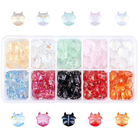 Transparent Baking Paint Glass Beads DGLA-CA0001-01-1