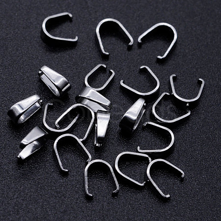 Tarnish Resistant 201 Stainless Steel Snap on Bails STAS-S105-JN470-1-9-1
