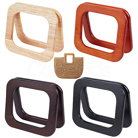 8Pcs 4 Colors Wooden Bag Handles FIND-PH0059-54-1