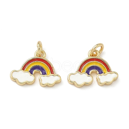 Brass Enamel Charms KK-P326-06G-1