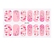 Full Cover Nail Stickers, 3D Nail Decals, Self-Adhesive, with Glass & Rhinestone & Plastic, for Nail Tips Decorations, Pink, 24x8.5~15mm, 24pcs/sheets