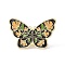 Butterfly Enamel Pin, Gold Plated Alloy Badge for Backpack Clothes, Sandy Brown, 19.5x31x1.5mm