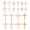 ARRICRAFT 20Pcs 10 Style Zinc Alloy Pendants, with Rhinestone, Cross, Golden, 26~50x17~35.5x2~2.5mm, Hole: 1.6~2mm, 2pcs/style