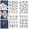 4 Sheets 11.6x8.2 Inch Stick and Stitch Embroidery Patterns, Non-woven Fabrics Water Soluble Embroidery Stabilizers, Flower, 297x210mmm