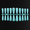 Solid Color Plastic Seamless Toe False Nail, Practice Manicure Nail Art Tool, Turquoise, 26~32x6~13mm, 20pcs/set.