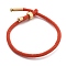 Cotton Cord Bracelets, with Brass Finding, Long-Lasting Plated, Real 24K Gold Plated, Orange Red, 8-1/2 inch(21.5cm)~9 inch(23cm)