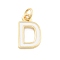 Rack Plating Brass Pendants, with Enamel and Jump Ring, Cadmium Free & Lead Free, Long-Lasting Plated, Real 18K Gold Plated, Letter, Letter D, 11.5x7x1mm, Hole: 2.5mm