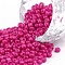 Baking Paint Glass Seed Beads, Fuchsia, 8/0, 3mm, Hole: 1mm, about 10000pcs/bag