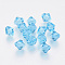 Imitation Austrian Crystal Beads, Grade AAA, K9 Glass, Faceted, Bicone, Cyan, 8x8mm, Hole: 0.9~1mm