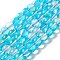 Synthetic Moonstone Beads Strands, Round, Cyan, 8mm, Hole: 1mm, about 48pcs/strand, 14.57''~15.35''(37~39cm)