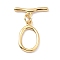 Rack Plating Brass Toggle Clasps, Long-Lasting Plated, Twist Ring, Real 18K Gold Plated, Ring: 24.5x15x2.5mm, Hole: 2.5mm, Bar: 29x9.5x2.5mm, Hole: 2.5mm