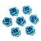 Aluminum Beads, Oxidation, Rose, Deep Sky Blue, 15x15x9mm, Hole: 1.4mm