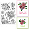 PVC Plastic Stamps, for DIY Scrapbooking, Photo Album Decorative, Cards Making, Stamp Sheets, Film Frame, Rose Pattern, 16x11x0.3cm