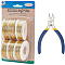 BENECREAT Round Aluminum Wire, with Iron Side Cutting Pliers, Gold, 15 Gauge, 1.5mm, 10m/roll, 6 rolls