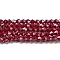 Opaque Solid Color Electroplate Glass Beads Strands, Pearl Luster Plated, Faceted, Bicone, Dark Red, 4x4mm, Hole: 0.8mm, about 82~85pcs/strand, 30.5~31cm