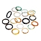 Dyed & Heated Natural Agate Finger Rings for Women, Mixed Color, 2.5~3mm, Inner Diameter: 17~18mm