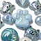 Acrylic Beads, Mixed Shapes, Blue, 8~51x8~51x6~27.5mm, Hole: 1.8~3.8mm