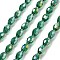 Transparent Electroplate Glass Beads Strands, Faceted, Oval, Green, 8.5x5.5mm, Hole: 1.2mm, about 70pcs/strand, 20.87~23.23''(53~59cm)