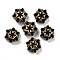 Plating Opaque Acrylic Beads, Golden Metal Enlaced, Snowflake, Black, 9.5x8.5x4mm, Hole: 2mm, 2080pcs/500g