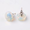 Half Round Dome Opalite Stud Earrings EJEW-L171-10-1