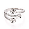 Brass Micro Pave Cubic Zirconia Cup Peg Ring Settings KK-N274-21P-2