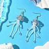 304 Stainless Steel Glass Seed Beads Jellyfish Dangle Earrings EJEW-MZ00553-04-1