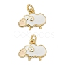 Brass Enamel Charms KK-P325-25G-1