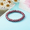 Handmade Silver Foil Glass Beaded Stretch Bracelets BJEW-JB06464-02-4