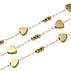Handmade 304 Stainless Steel Non-magnetic Hematite Beaded Heart Link Chains CHS-L032-17G-02-1
