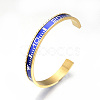 304 Stainless Steel Cuff Bangles BJEW-Q684-05G-1
