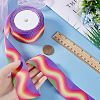 10M Gradient Color Polyester Grosgrain Ribbon OCOR-WH0078-74B-3