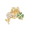 Brass Micro Pave Cubic Zirconia Pendants KK-Z151-09G-02-1