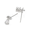 SHEGRACE Apple Brass Micro Pave Clear Cubic Zirconia Stud Earrings XGRQ4N144-715P-2