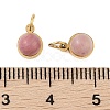 Ion Plating(IP) Natural Rhodonite Half Round Charms with Jump Ring STAS-A097-05G-03-3