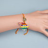 Bohemian Miyuki Beaded Hamsa Hand Charm Adjustable Women's Bracelets PZ5125-3