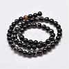 Natural Black Agate Bead Strands G-G962-6mm-12-2