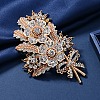 Malus Spectabilis Alloy Rhinestone Brooches for Backpack Clothes PW-WG79A77-01-2