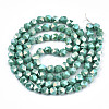 Electroplate Opaque Glass Beads Strands X-EGLA-T019-05N-2
