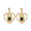 Brass Micro Pave Clear Cubic Zirconia Pendants ZIRC-F134-18G-02-2