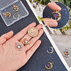 8Pcs 8 Colors Brass Micro Pave Clear Cubic Zirconia Glass Pendants KK-BBC0003-79-3