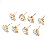 SHEGRACE Brass Rhinestone Flat Round Stud Earring Findings XGR0099G-120G-1