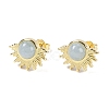 Natural Aquamarine Stud Earrings EJEW-K288-01G-01-1