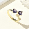Brass & Cubic Zirconia Finger Rings CU-CBA7E55-12G-1