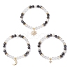 3Pcs Brass Charm Bracelets BJEW-JB12230-2