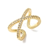 Adjustable Brass Micro Pave Clear Cubic Zirconia Cuff Rings X-RJEW-F101-17G-3