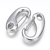 Tarnish Resistant 304 Stainless Steel Push Gate Snap Keychain Clasp Findings STAS-G143-11B-2