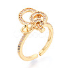 Knot Brass Micro Pave Cubic Zirconia Cup Peg Ring Settings KK-N274-23G-1